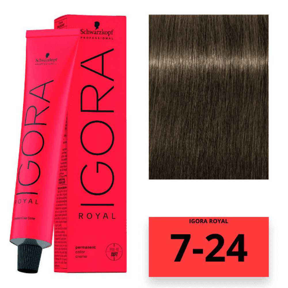 Schwarzkopf Igora Royal Color Перманентна крем-фарба для волосся_7-24 середньо-русявий попелястий фіолетовий 60 мл