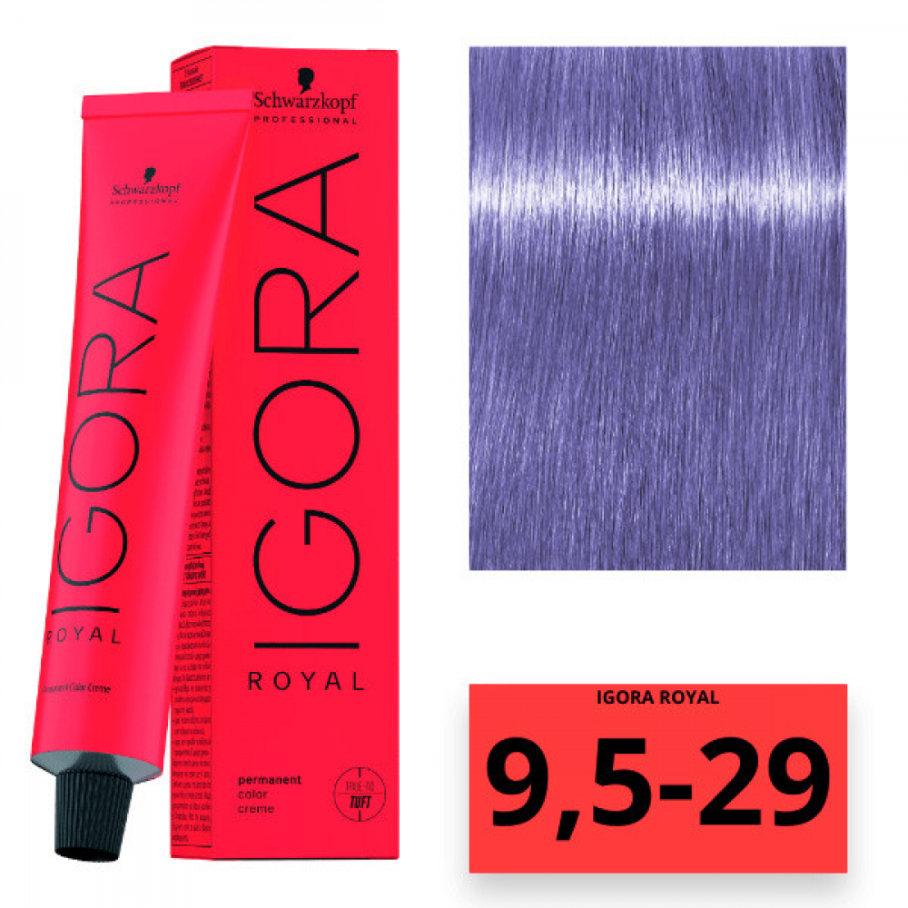 Schwarzkopf Igora Royal Color Перманентна крем-фарба для волосся_9,5-29 пастельний попелясто-фіолетовий 60 мл