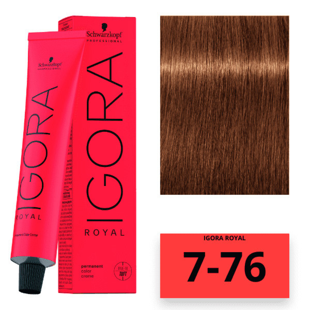 Schwarzkopf Igora Royal Color Перманентна крем-фарба для волосся_7-76 редне-русявий мідний шоколадний 60 мл