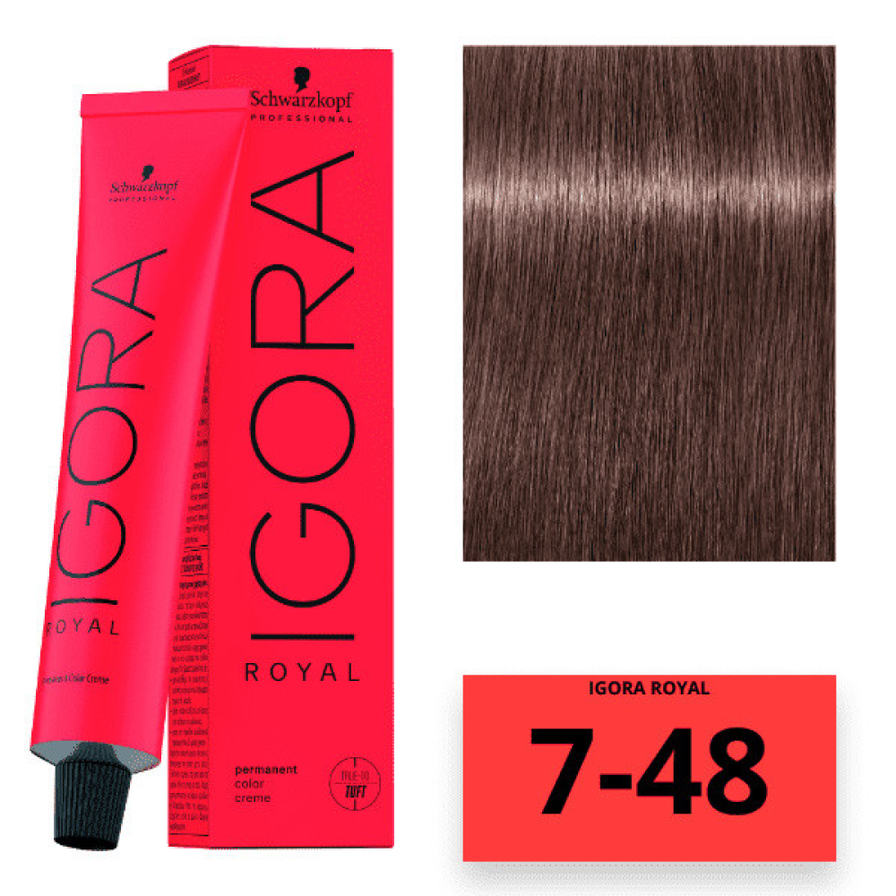 Schwarzkopf Igora Royal Color Перманентная крем-краска для волос 7-48 средне-русый бежевый красный 60мл