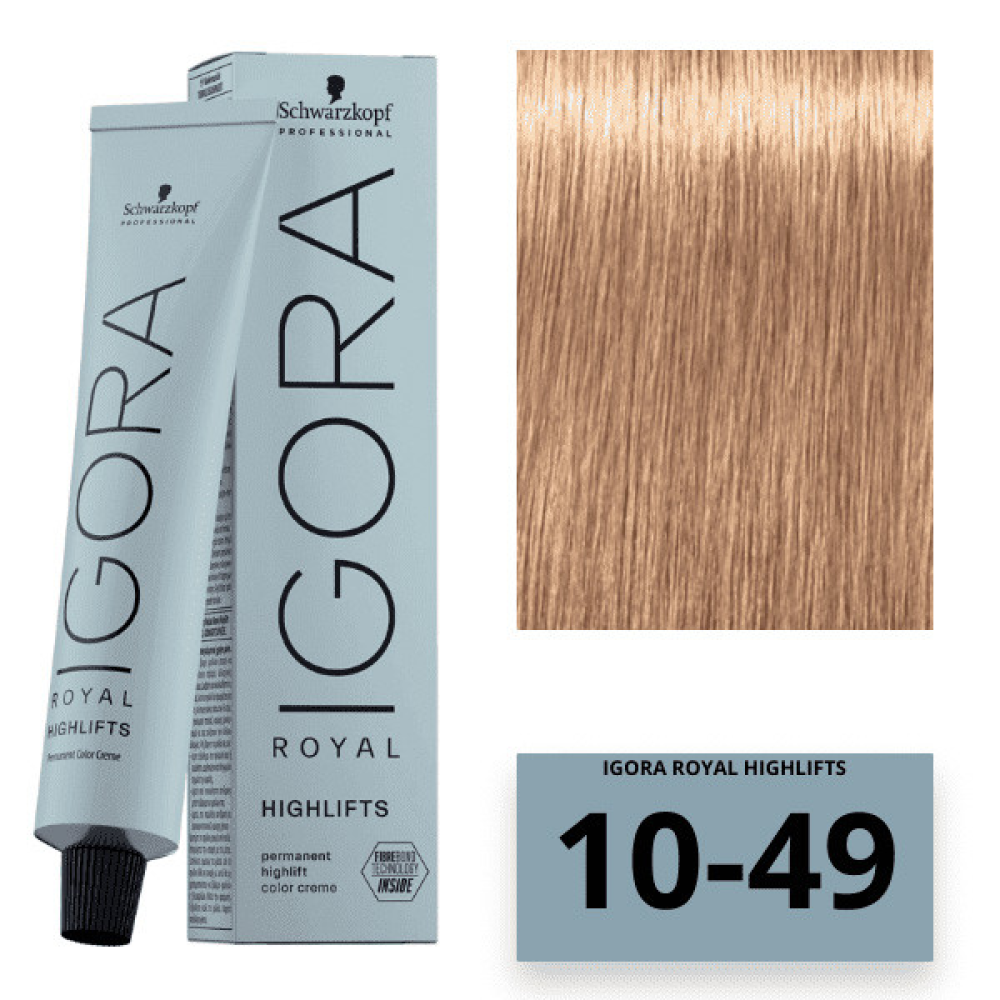 Schwarzkopf Igora Royal Color Highlifts Перманентная крем-краска 10-49 экстрасветлый блондин бежевый