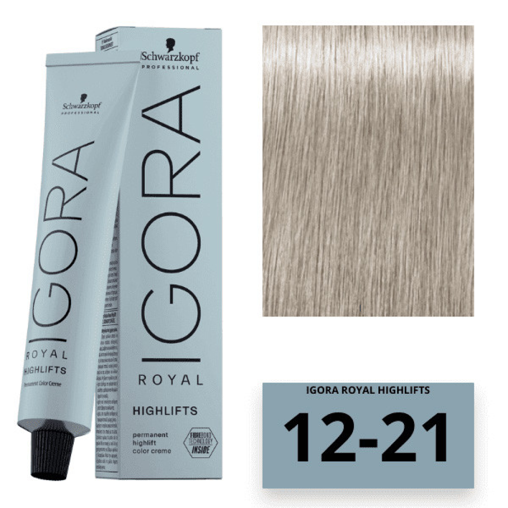 Schwarzkopf Igora Royal Color Highlifts Перманентна крем-фарба_12-21 спеціальний блондин попелястий сандре 60