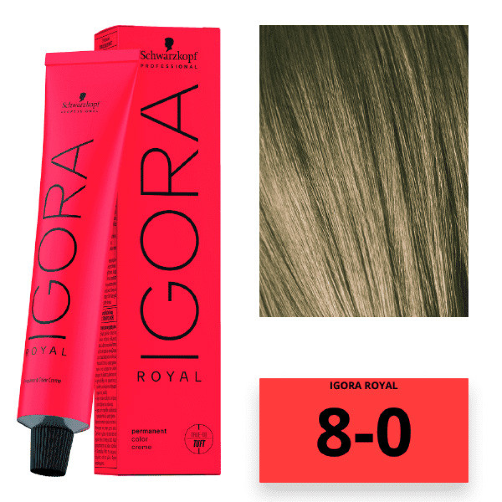 Schwarzkopf Igora Royal Color Перманентна крем-фарба для волосся_8-0 світло-русявий натуральний 60 мл