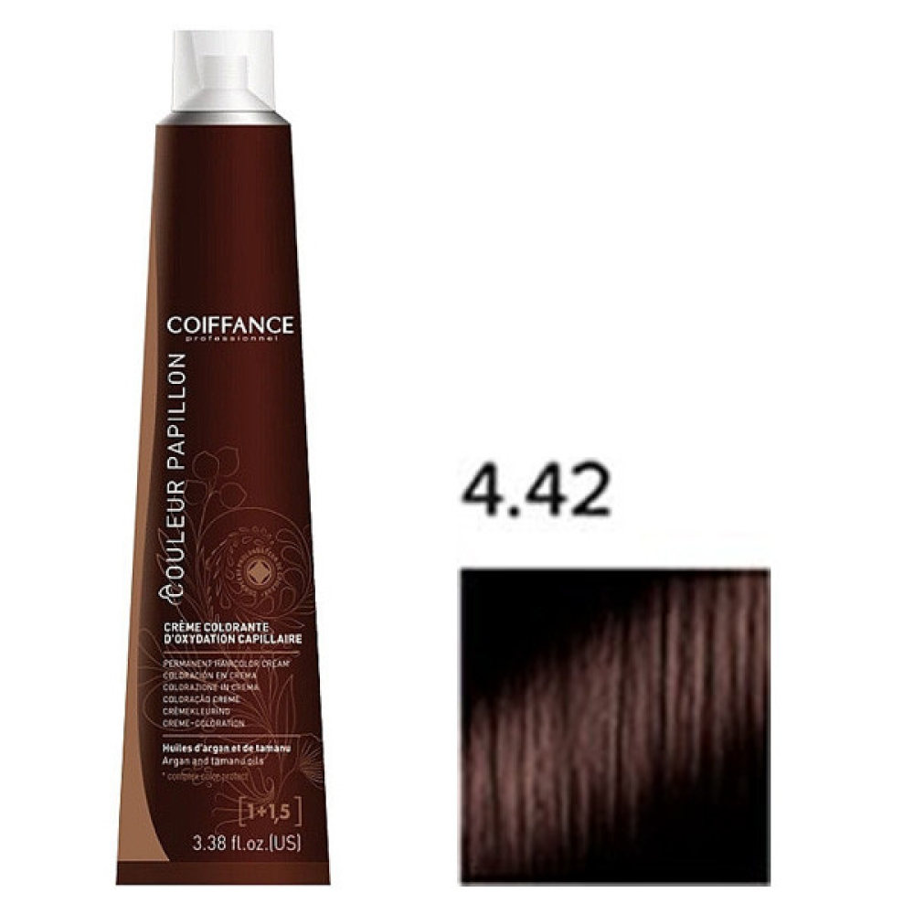 Coiffance Couleur Papillon Color Cream Стойкая крем-краска для волос 4.42 медный интенсивный коричневый 100мл