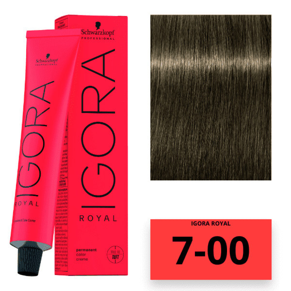 Schwarzkopf Igora Royal Color Перманентна крем-фарба для волосся_7-00 середньо-русявий натуральний екстра 60 мл