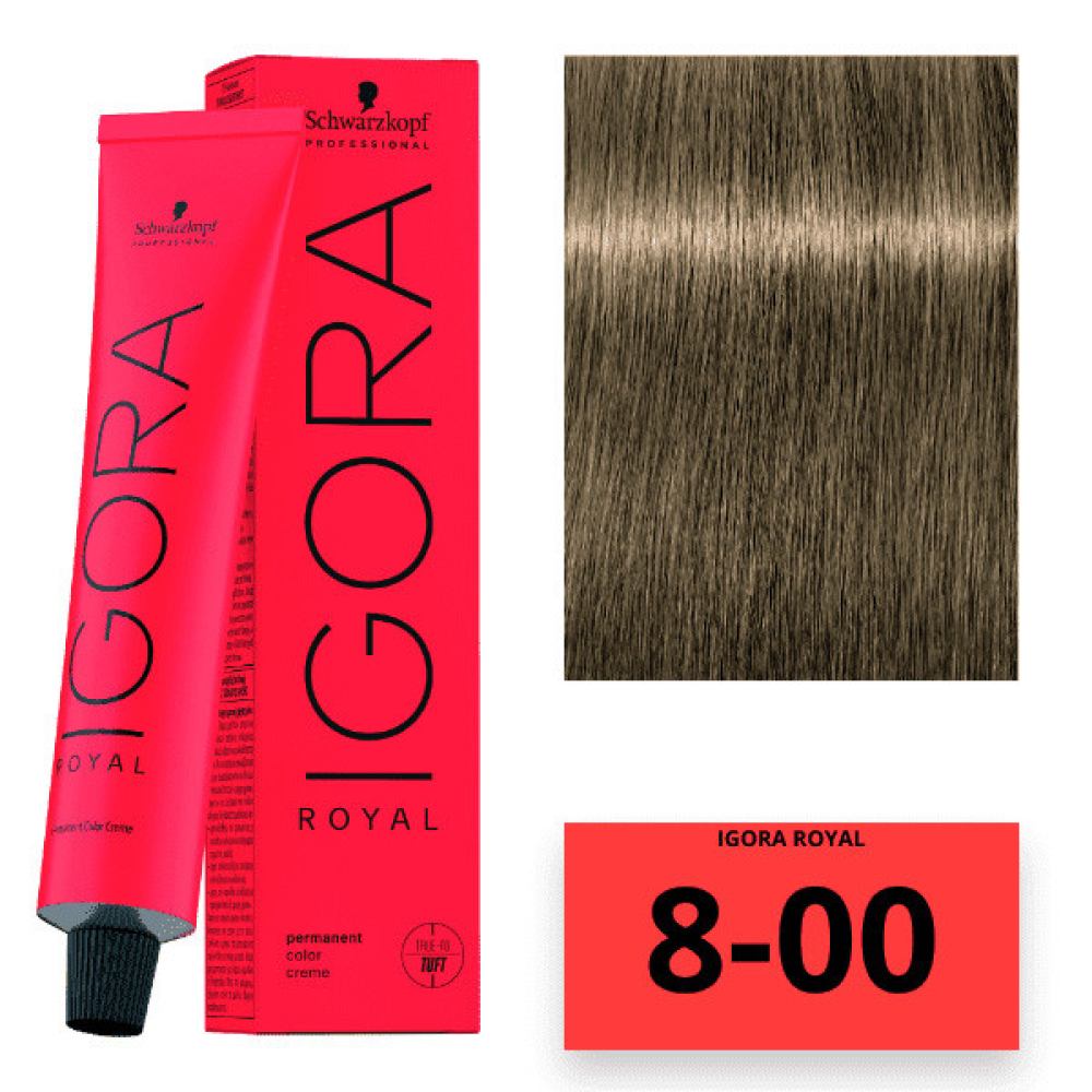 Schwarzkopf Igora Royal Color Перманентная крем-краска для волос 8-00 светло-русый натуральный экстра 60мл