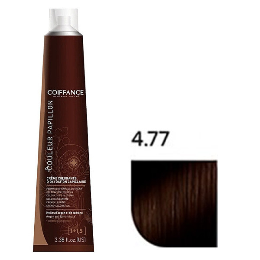 Coiffance Couleur Papillon Color Cream Стойкая крем-краска для волос 4.77 темно-коричневый шатен 100мл