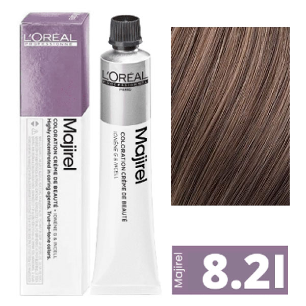 L'Oreal Professionnel Majirel Стойкая крем-краска для волос_8.21 светлый блондин перламутровый пепельный 50мл