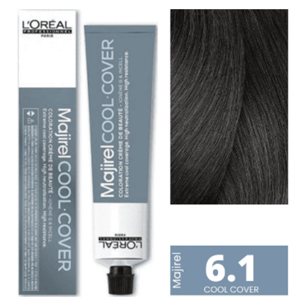 L'Oreal Professionnel Majirel Cool Cover Стійка крем-фарба для волосся_6.1 темний блондин попелястий 50мл