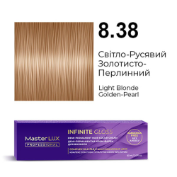 Master LUX Infinite Gloss Демі-перманентна крем-фарба_8.38 Світло-русявий золотисто-перлинний 60мл