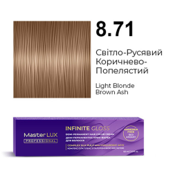 Master LUX Infinite Gloss Демі-перманентна крем-фарба_8.71 Світло-русявий коричнево-попелястий 60мл