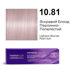 Master LUX Infinite Gloss Демі-перманентна крем-фарба_10.81 Яскравий блонд перлинно-попелястий 60мл