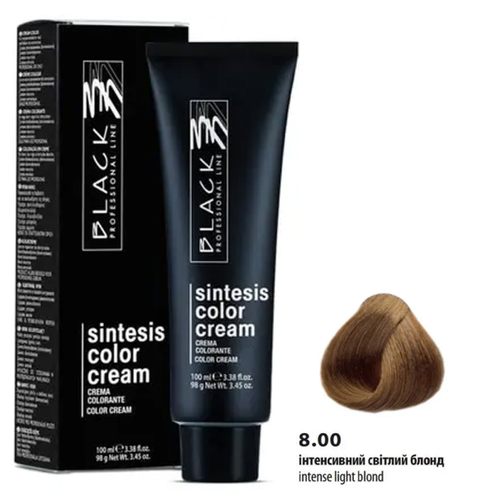 Black Sintesis Color Creme Перманентная крем-краска для волос_8.00 интенсивный светлый  блонд 100мл