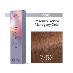 Wella ILLUMINA COLOR Стійка крем-фарба для волосся_7/53 середній блондин махагоновий золотистий 60мл