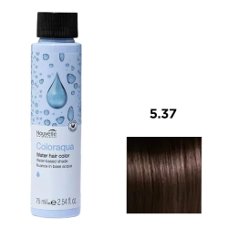 Nouvelle Coloraqua Water Фарба для волосся на водній основі_5.37 світло-каштановий золотистий коричневий 75м