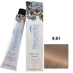 Nouvelle Hair Color Стійка крем-фарба для волосся_9.61 світлий блондин рожево попелястий 100мл