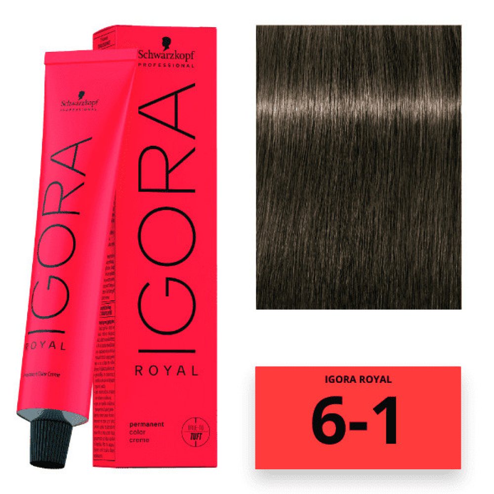 Schwarzkopf Igora Royal Color Перманентная крем-краска для волос 6-1 темно-русый сандрэ 60мл