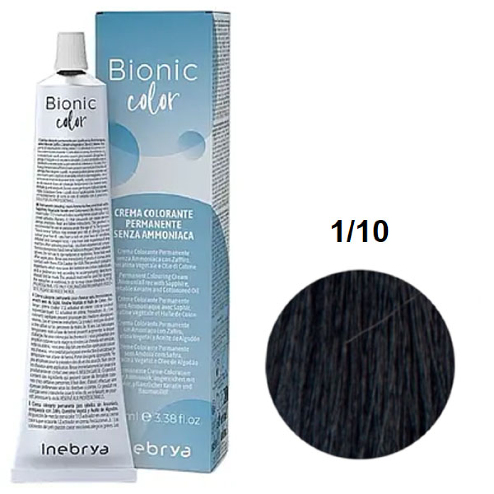 Inebrya Bionic Сolor Краска без аммиака_1/10 иссиня-чёрный 60мл