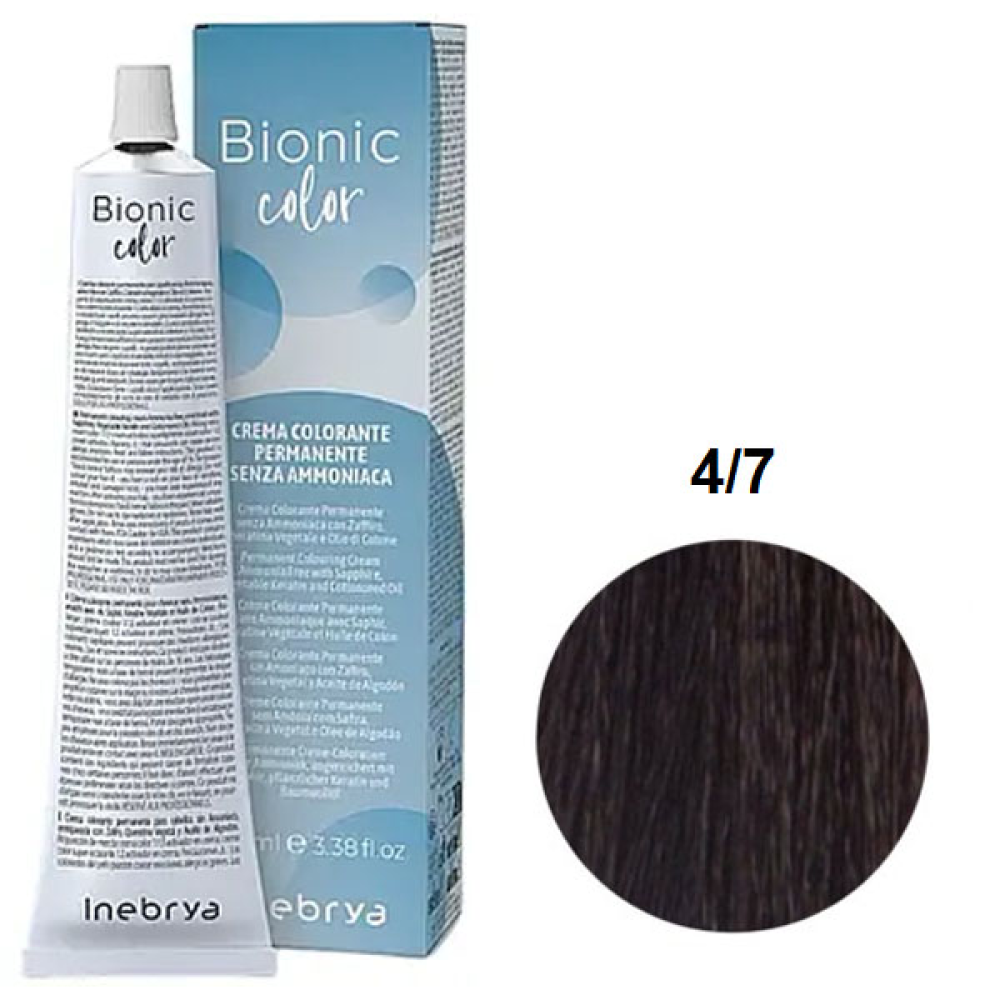 Inebrya Bionic Сolor Краска без аммиака_4/7 тёмный шоколад 60мл