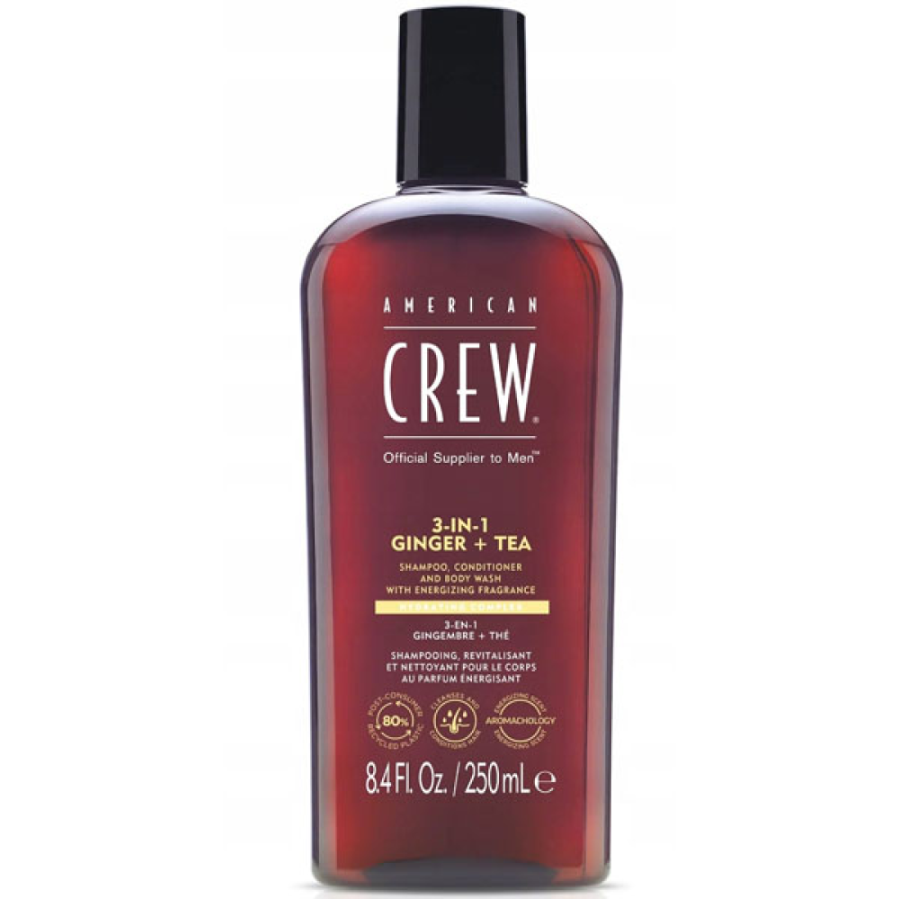 American Crew 3-in-1 Ginger+Tea_Шампунь, кондиціонер та гель для душу 3в1 250мл