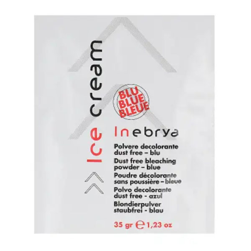 Inebrya Dust Free Bleaching Powder Blue-6 Tones_Запаска синьої пудри для знебарвлення 35гр