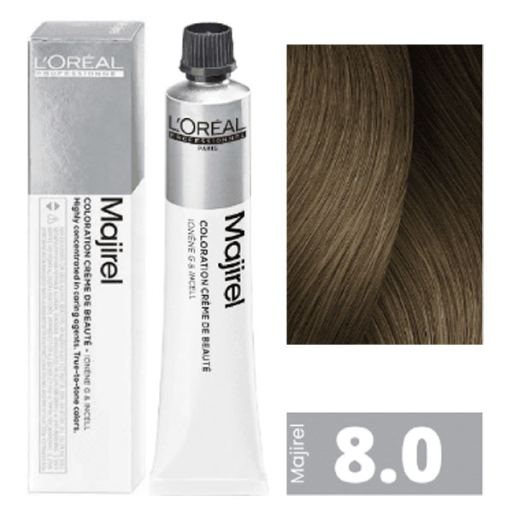 L'Oreal Professionnel Majirel Стійка крем-фарба для волосся_8.0 світлий блондин глибокий натуральний 60мл