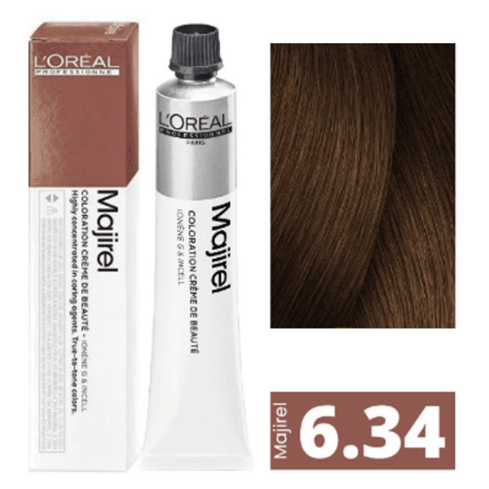 L'Oreal Professionnel Majirel Стійка крем-фарба для волосся_6.34 темний блондин золотисто-мідний 60мл