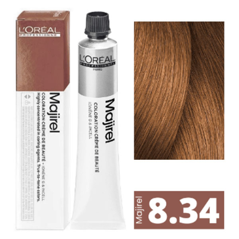 L'Oreal Professionnel Majirel Стійка крем-фарба для волосся_8.34 світлий блондин золотисто-мідний 60мл