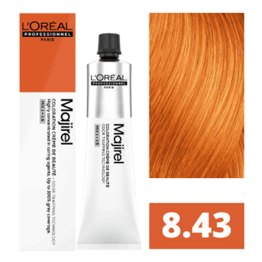 L'Oreal Professionnel Majirel Стійка крем-фарба для волосся_8.43 світлий блондин мідно-золотистий 60мл