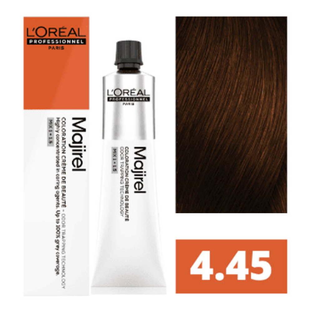 L'Oreal Professionnel Majirel Стійка крем-фарба для волосся_4.45 шатен мідний махагоновий 60мл