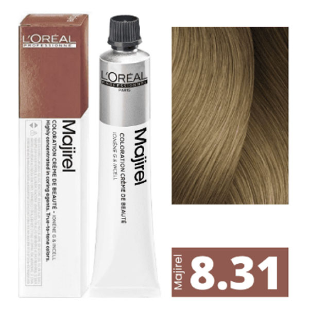 L'Oreal Professionnel Majirel Стійка крем-фарба для волосся_8.31 світлий блондин золотисто-попелястий 60мл