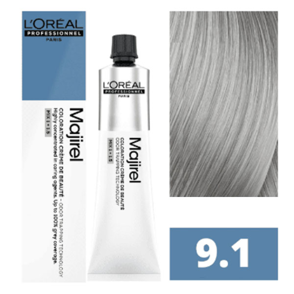 L'Oreal Professionnel Majirel Стійка крем-фарба для волосся_9.1 дуже світлий блондин попелястий 60мл