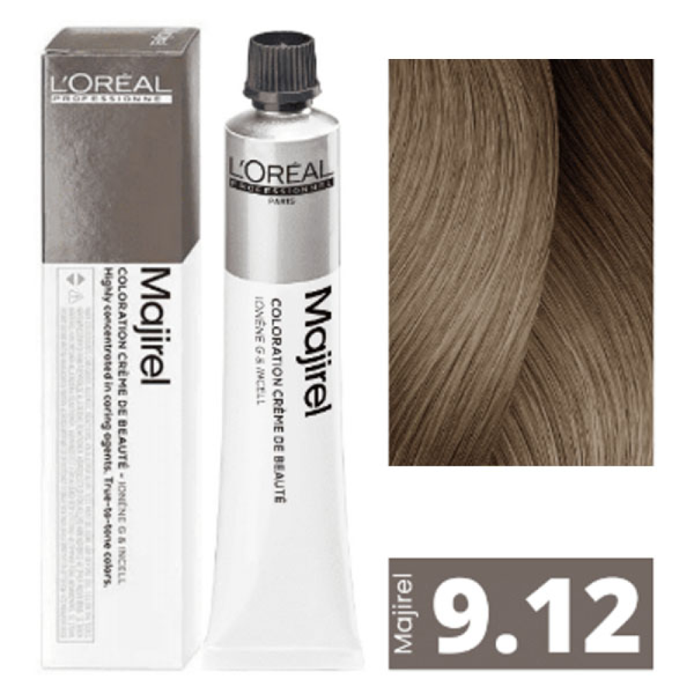 L'Oreal Professionnel Majirel Стійка крем-фарба для волосся_9.12 дуже світлий блондин попелясто-перламутровий