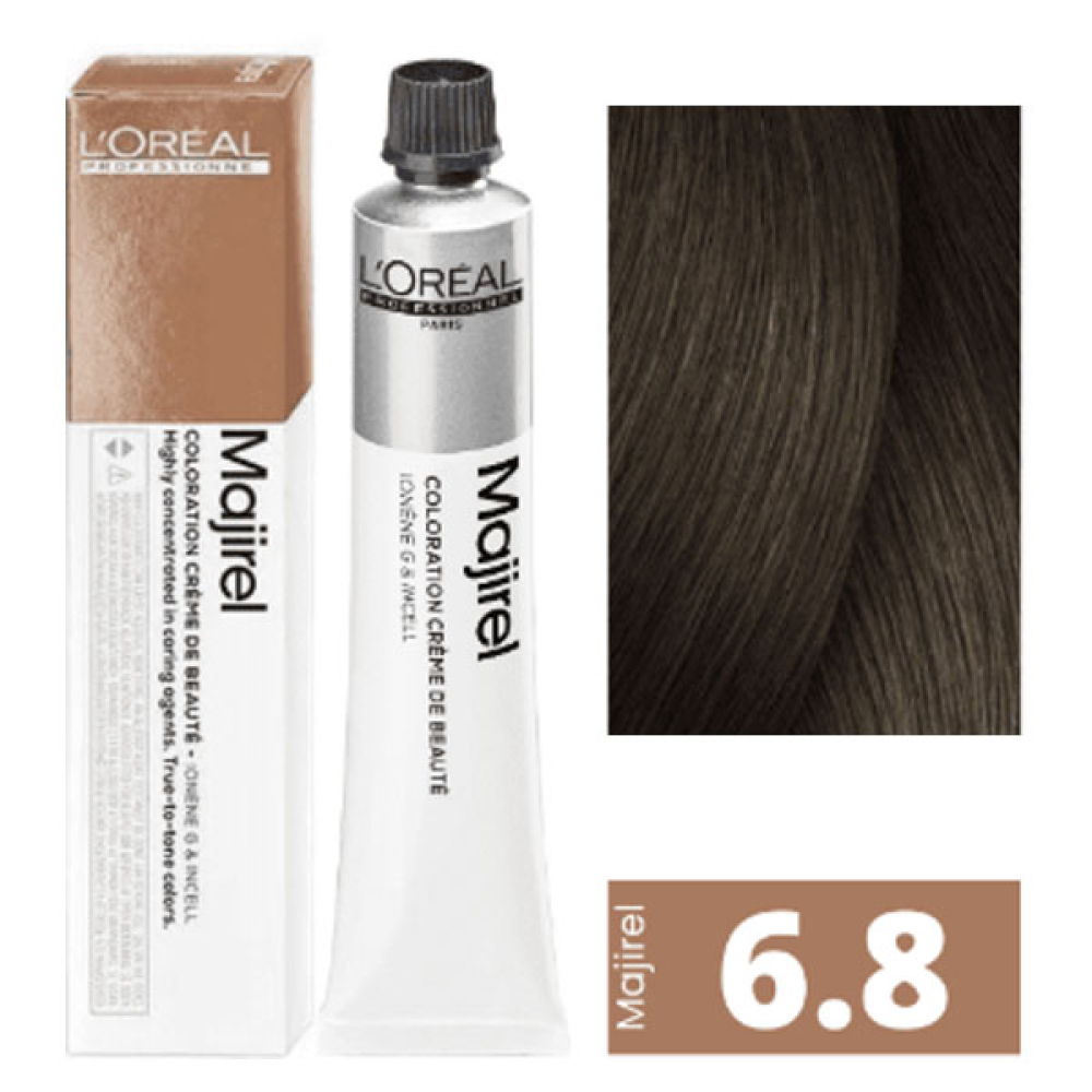 L'Oreal Professionnel Majirel Стійка крем-фарба для волосся_6.8 темний блондин мокка 60мл
