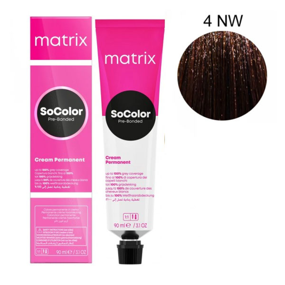 Matrix Socolor Pre-Bonder Стійка крем-фарба для волосся_4NW 90мл