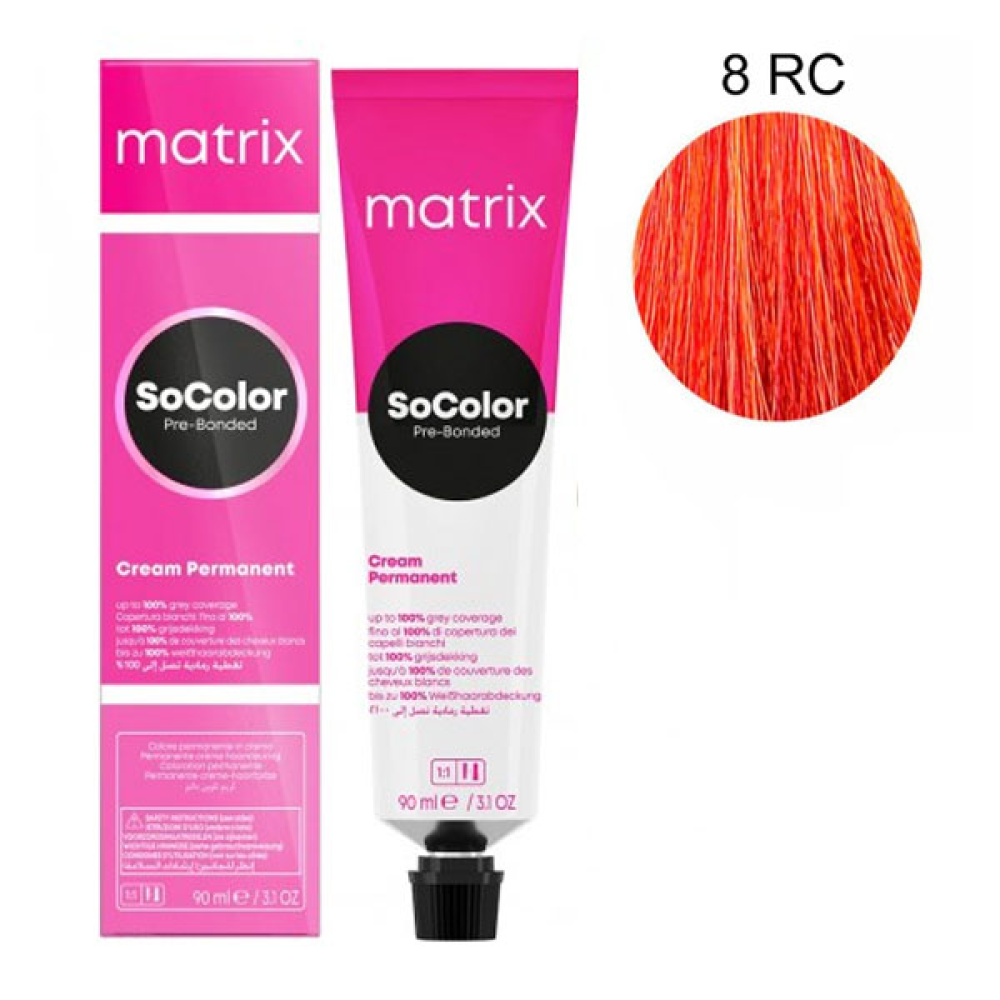 Matrix Socolor Pre-Bonder Стійка крем-фарба для волосся_8RC 90мл