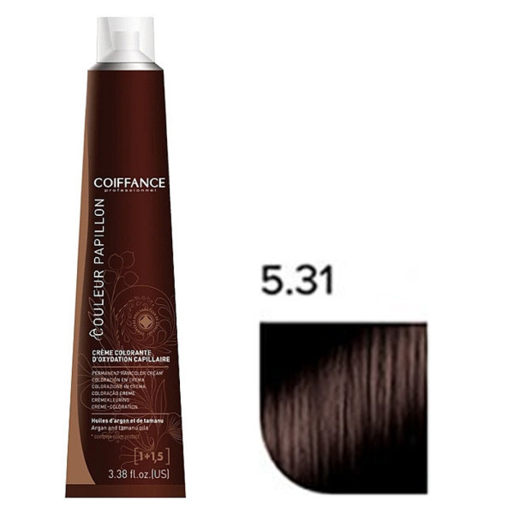 Coiffance Couleur Papillon Color Cream Стойкая крем-краска для волос 5.31 золотисто-пепельный