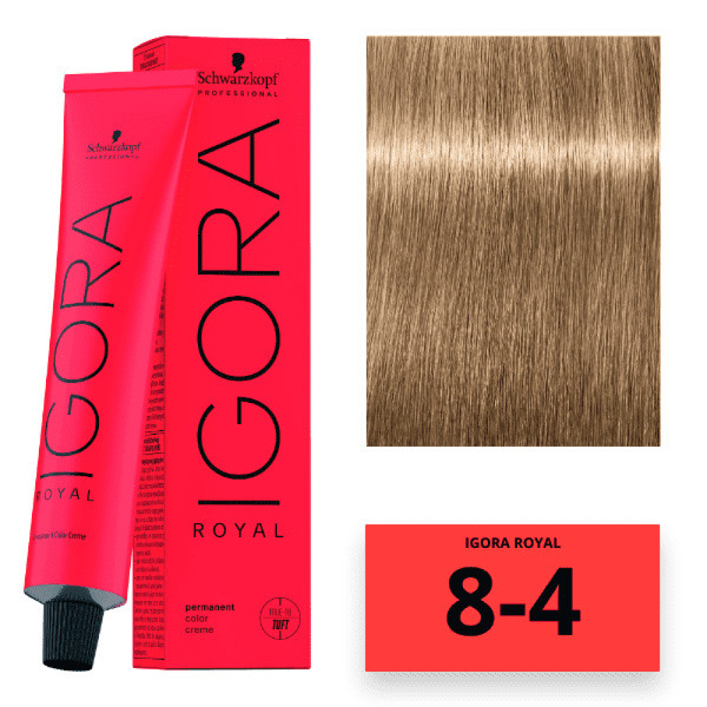 Schwarzkopf Igora Royal Color Перманентна крем-фарба для волосся_8-4 світло-русявий бежевий 60 мл