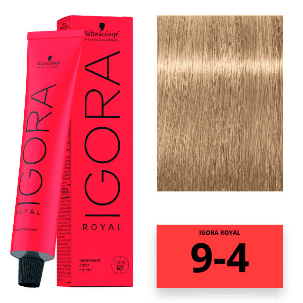 Schwarzkopf Igora Royal Color Перманентна крем-фарба для волосся_9-4 екстрасвітлий блондин бежевий 60 мл