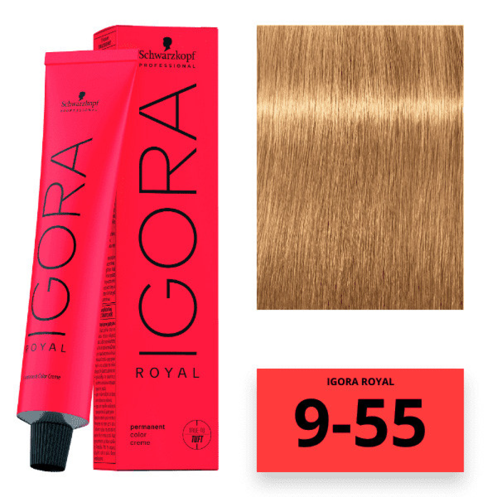 Schwarzkopf Igora Royal Color Перманентна крем-фарба для волосся_9-55 світлий блондин екстра золотистий 60 мл