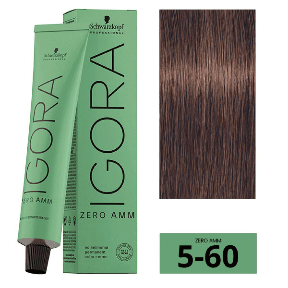 Schwarzkopf Igora Zero Amm Стійка крем-фарба без аміаку_5-60 світло-коричневий шоколад натуральний 60мл