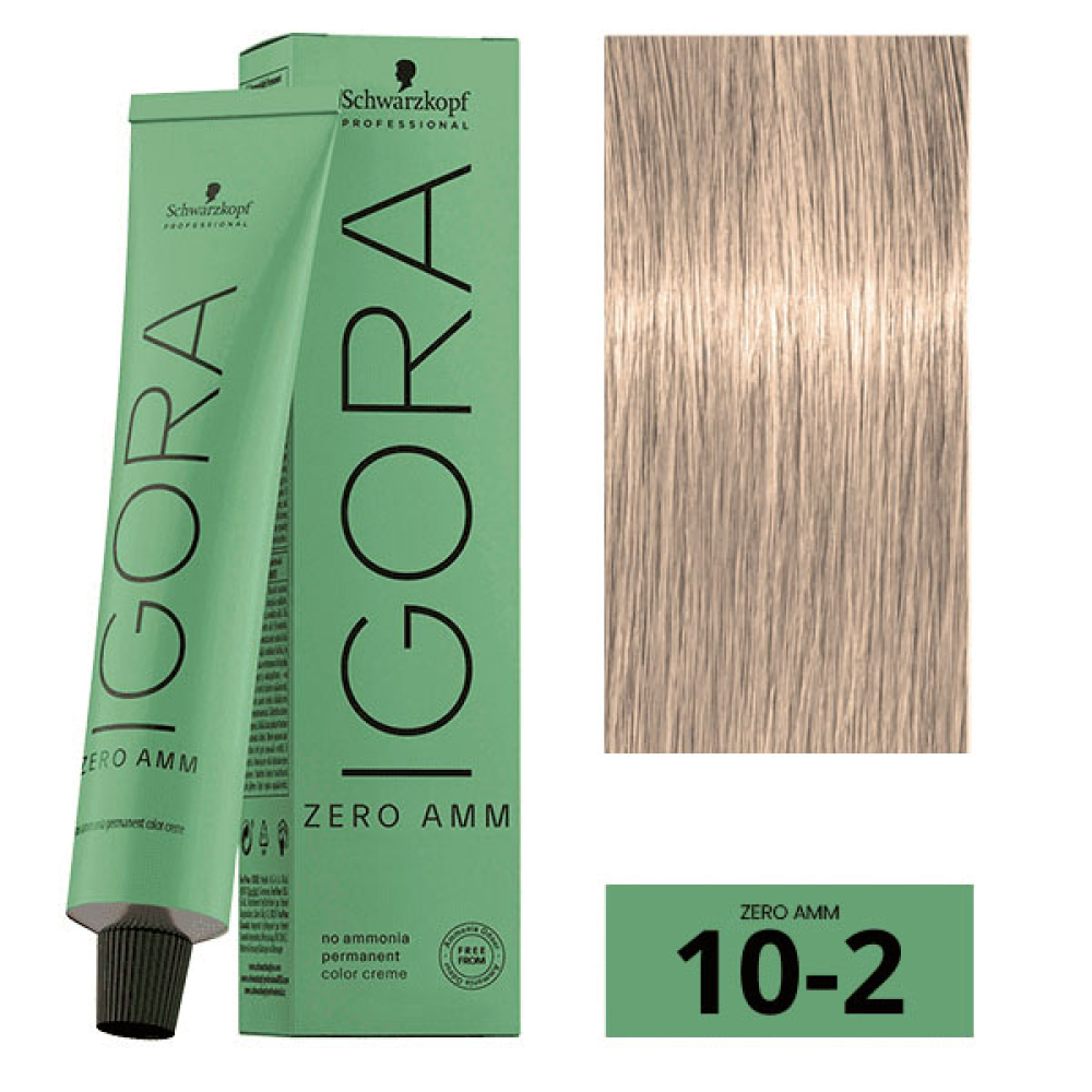 Schwarzkopf Igora Zero Amm Стійка крем-фарба без аміаку_10-2 ультра блондин попелястий 60мл
