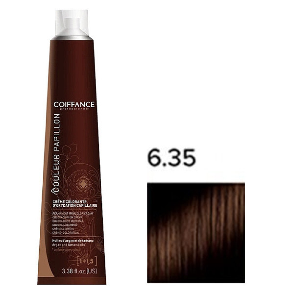 Coiffance Couleur Papillon Color Cream Стійка крем-фарба для волосся_6.35 золотий махагон темно-русявий 100 мл