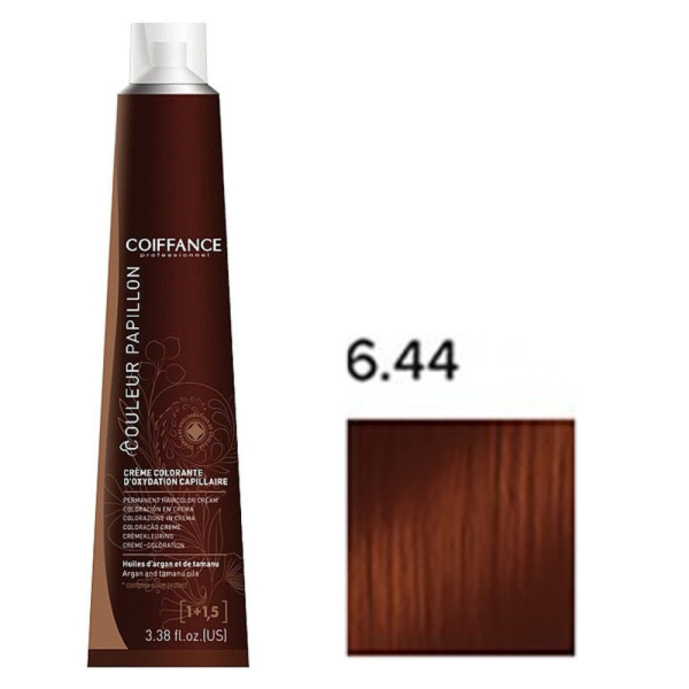 Coiffance Couleur Papillon Color Cream Стійка крем-фарба для волосся_6.44 темно-мідний темно-русявий 100 мл