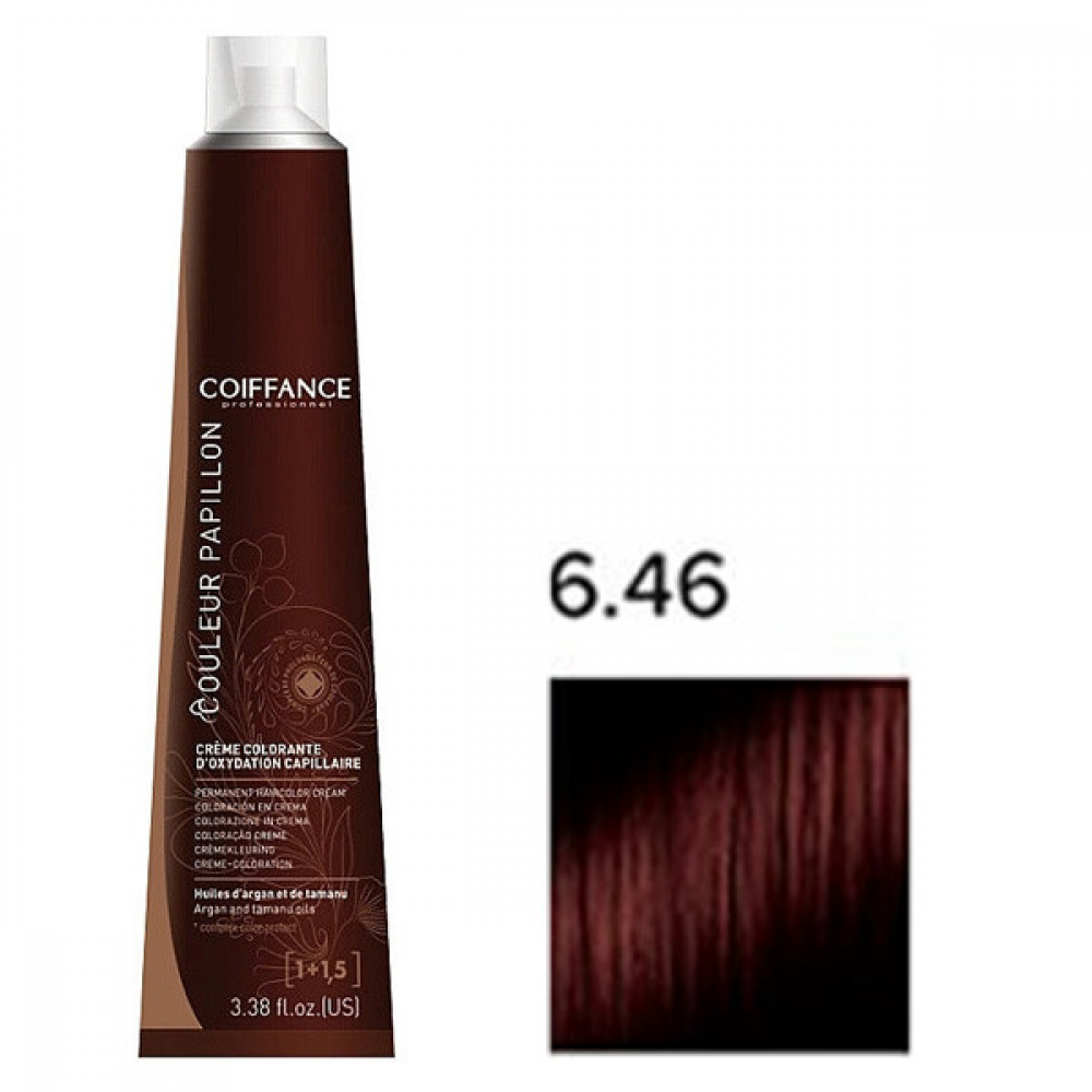 Coiffance Couleur Papillon Color Cream Стійка крем-фарба для волосся_6.46 червоно-мідний темно-русявий 100 мл