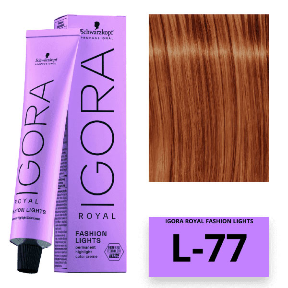 Schwarzkopf Igora Fashion Lights Перманентная крем-краска для волос_L-77 медь экстра 60мл