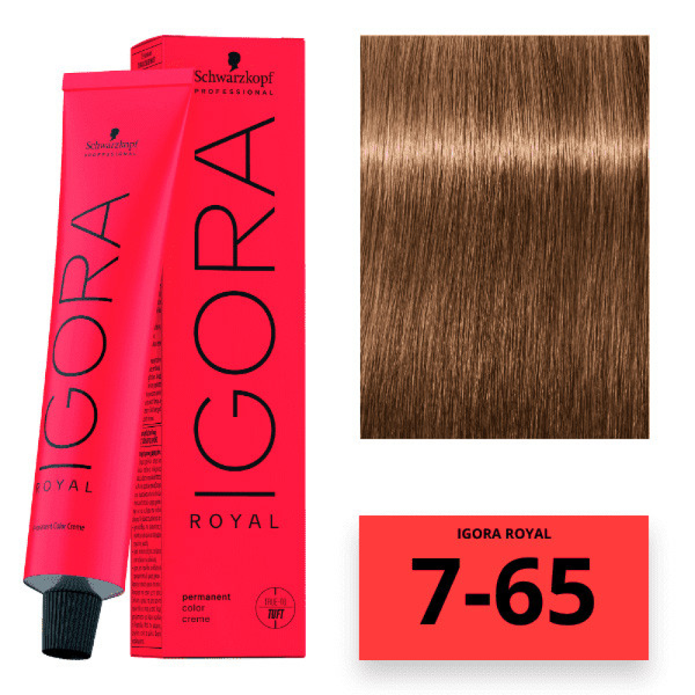 Schwarzkopf Igora Royal Color Перманентна крем-фарба для волосся_7-65 середньо-русявий шоколадний золотистий 60 мл