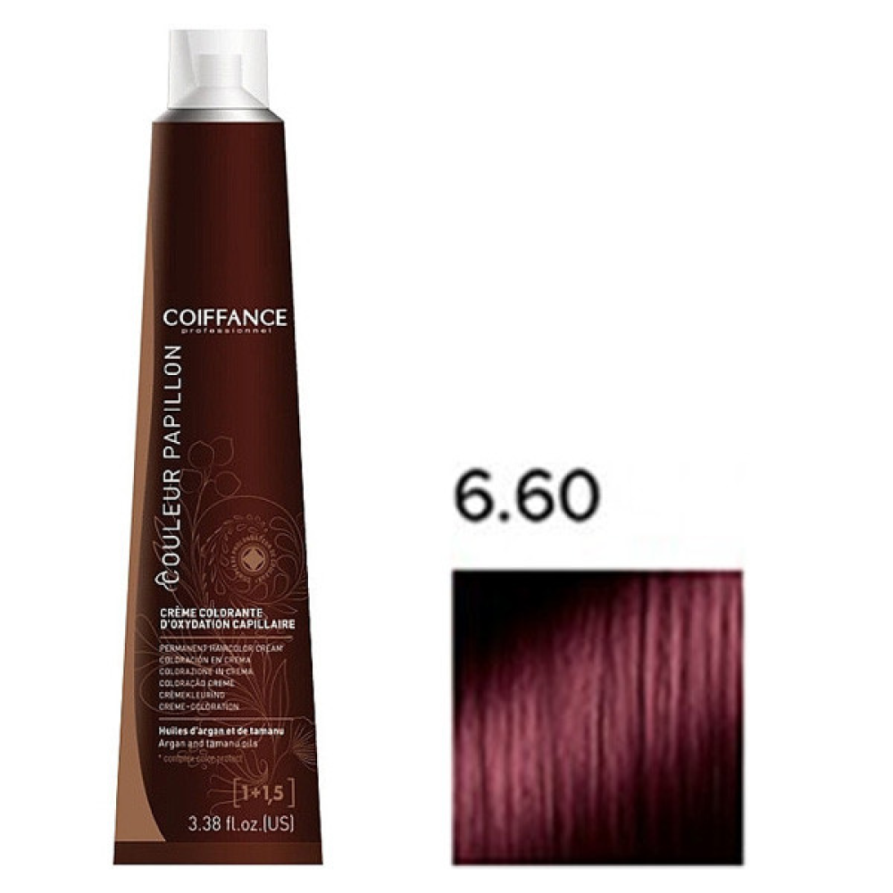 Coiffance Couleur Papillon Color Cream Стойкая крем-краска для волос 6.60 интенсивный красный темно-русый