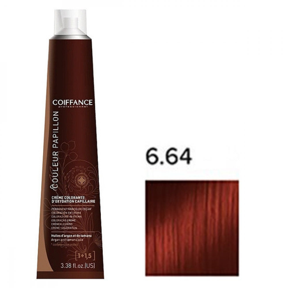 Coiffance Couleur Papillon Color Cream Стійка крем-фарба для волосся_6.64 мідно-червоний темно-русявий 100 мл