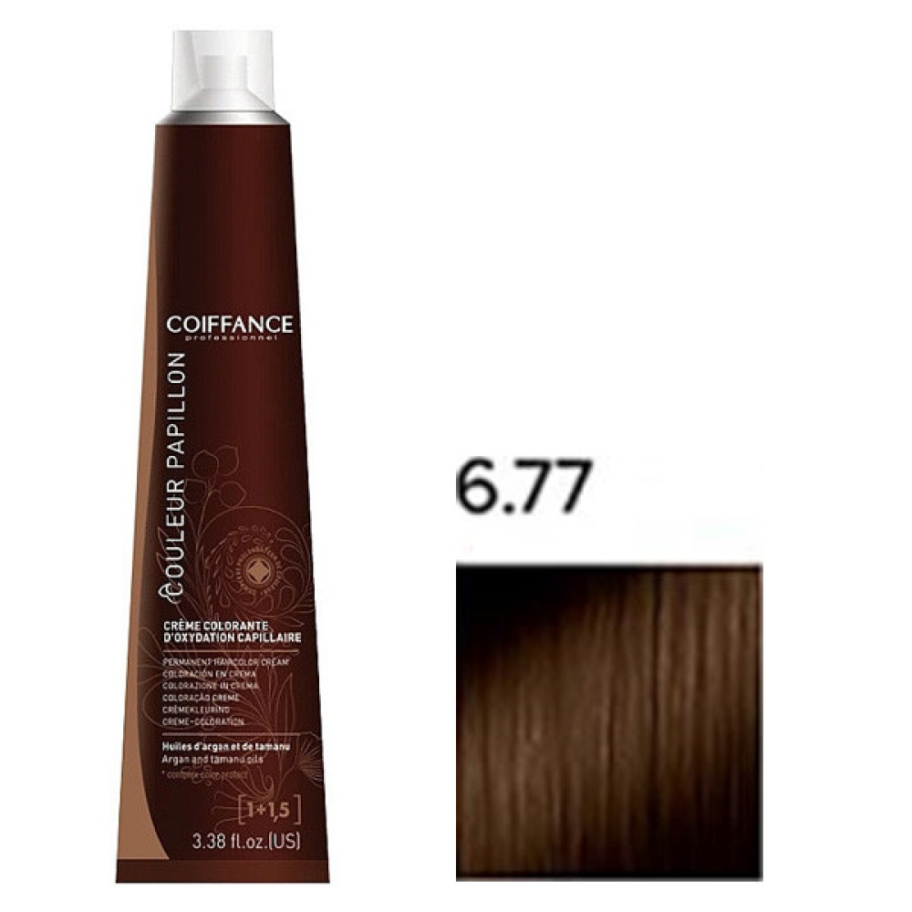 Coiffance Couleur Papillon Color Cream Стійка крем-фарба для волосся_6.77 темний шатен темно-русявий 100 мл